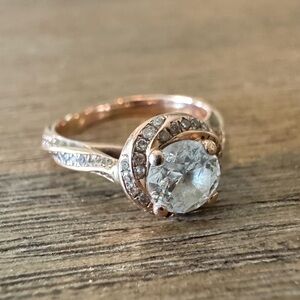 14k Rose Gold Engagement ring with Real Diamonds